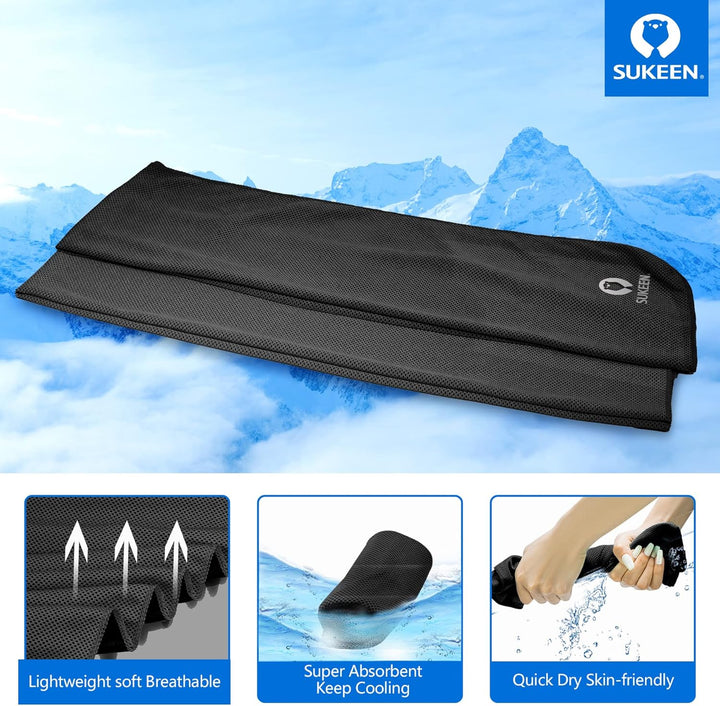 Cooling Towel, Towels 4 Pack, Gym for Women, Cool Towel Instant Relief Stay Ice Neck (2*Dark Grey/2*Dark Blue/2*Grey/2*Black), 40 X12 Inch