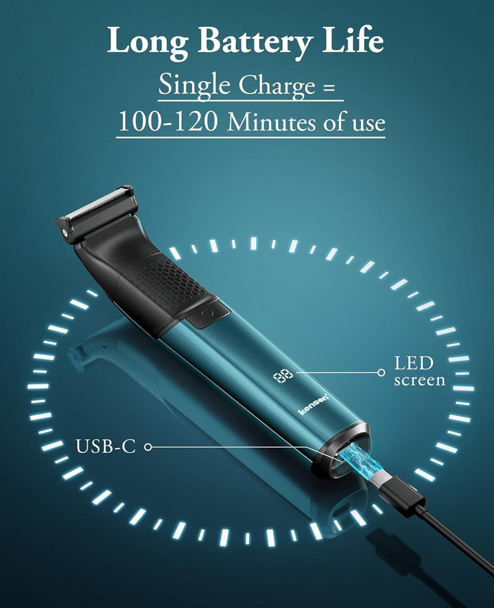 2In1 Manscape Body Hair Trimmer & Beard Trimmer for Men, Safe Cordless Mens Body Shaver for Pube, Waterproof Pubic Groin Hair Shaver for Men, Mens Grooming Kits for Pubic Hair/50 Times Usage