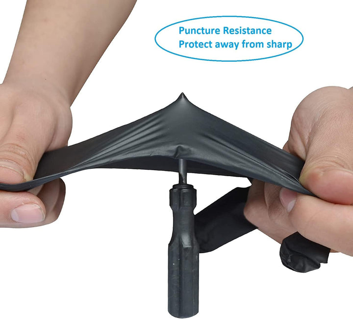 ] Black Nitrile Disposable Gloves | Latex Free | Powder Free | Medical Exam Gloves | Use in Surgical, Home, Cleaning, and Food Gloves | Extra Strong and Thick –Box of 100 – Black - (Medium)