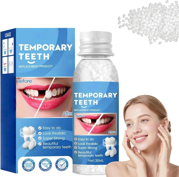 Temporary Tooth Filling Repair Kit,Denture False Teeth Repair Beads for Missing or Broken Tooth,Moldable False Teeth Replacement,Broken Tooth Repair Kit,Teeth Gap Filler,Friendly to User,Multiple Use