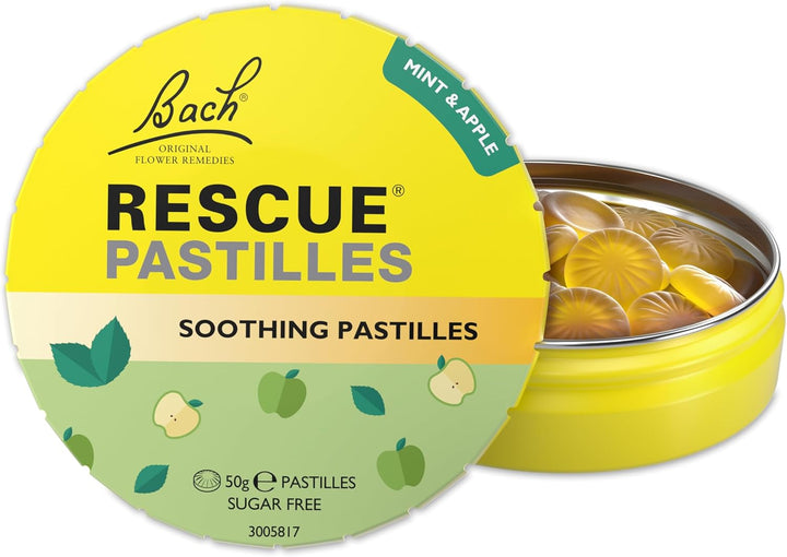 Remedy Pastilles | Blackcurrant Flavoured | Daily Support for Stressful Moments | Bach Original Flower Essences | Chewable Pastilles | 50G Travel Tin​