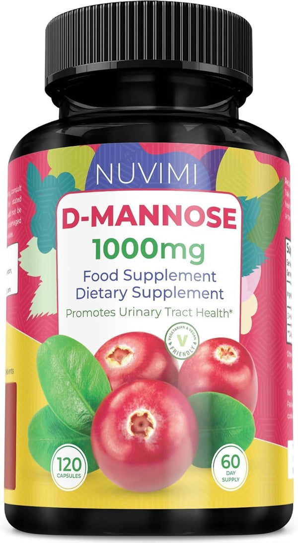 D Mannose 120 Capsules, 1000 Mg per Dose, Promotes Urinary Tract Health, Natural Vegan UTI Defence by ®