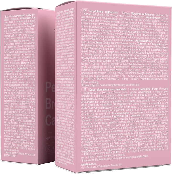 Self Tanning Capsules - Beta Carotene, Hyaluronic Acid, Lycopene, Copper, Selenium, and Vitamins - Perfect Bronze Caps, 30-Day Supply by