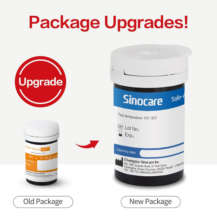 (Safe-Accu2) Glucose Test Strips/Blood Sugar Test Strips 50 Pcs No Code/For  Safe-Accu2 Blood Glucose Monitor Only