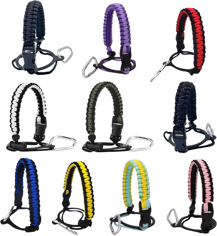 Water Bottle Handle Strap for Outdoor Camping Water Bottle Strap Paracord Handle with Safety Paracord Carabiner Water Lanyard,Water Accessories
