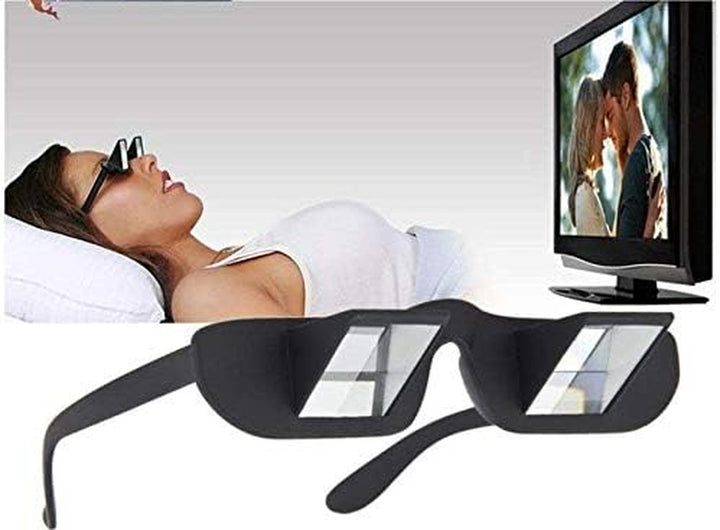Lazy Glasses 90° Laying down Prism Glasses Horizontal Bed Reading Glasses High Definition for Reading Watching TV Phones -Small
