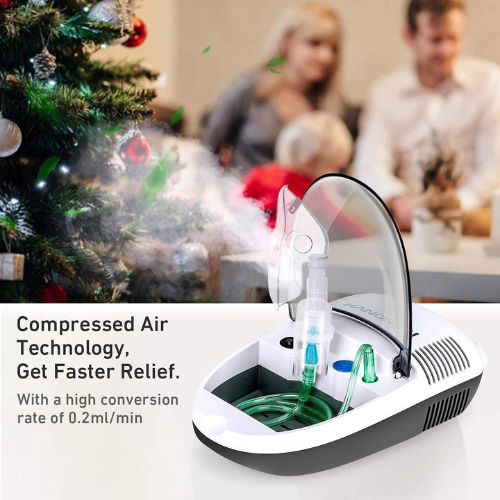 Nebuliser Machine for Adults and Kids Compressor Nebulizer Compact Inhaler CN680 with Portable Design and Built-In Storage Box for Home Use