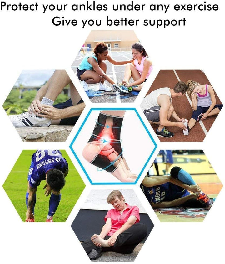Ankle Support Brace Adjustable Breathable Elastic Nylon Material Fit for Most Size Use for Sports