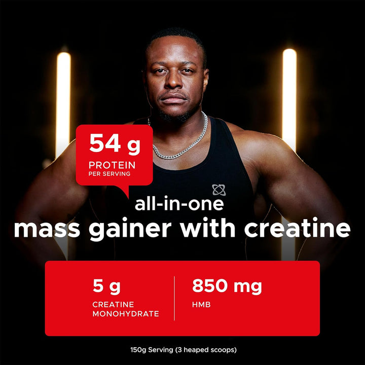 Muscle Fuel Anabolic All-In-One Muscle Mass Gainer, Strawberry Flavour - 2Kg, 54G Protein Powder, 5G Creatine Powder & 5G BCAA Powder for Maximum Muscle Growth, Post Workout Recovery Drink Mix