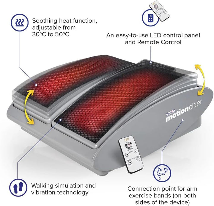 DR-HO’S Motionciser Foot & Leg Massager - Circulation Support for Aching Legs & Feet - Passive Motion Exercise Machine - Adjustable Walking Simulation & Vibrational Massage with Heat