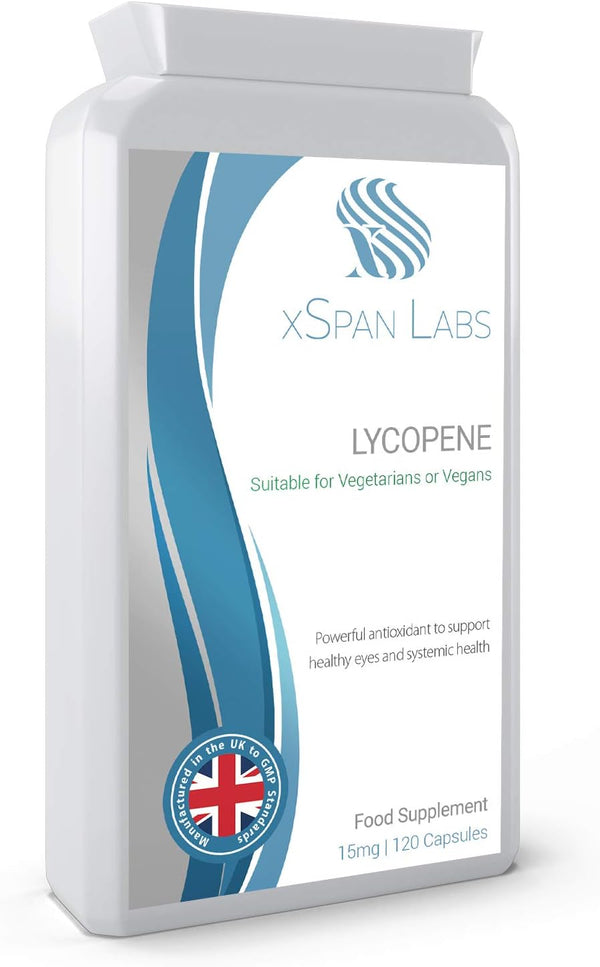 Lycopene 15Mg, 120 Capsules – Special Targeted Release Antioxidant Supplement Support for Healthy Eye Function, Cardiovascular and Prostate Health – UK Made