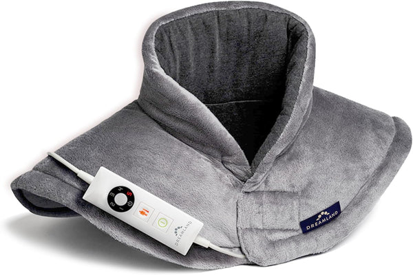 Revive Me – Neck & Shoulder Heat Pad, Grey, Fast Heat-Up, 3-Hour Adjustable Temperature, Auto Safety Shut-Off, Machine Washable, Specifically for Neck & Shoulder, Size Adjustable, 47 X 52Cm
