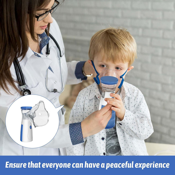 Portable Nebulizer Machine for Adults & Kids with 1 Big+1 Small Mask,Portable Nebulizer,Steam Inhaler,Nebuliser Machine for Adults,Silent Efficient Nebulizer,For Adults Kids Home Travel