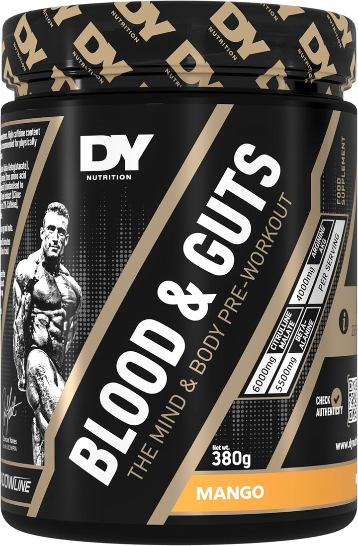 - Blood and Guts Pre Workout Powder, 380G (Strawberry) - High Strength Preworkout with 350Mg Caffeine, Citrulline Malate, Beta Alanine, Arginine AKG, L-Tyrosine, Vitamin B3, Men & Women