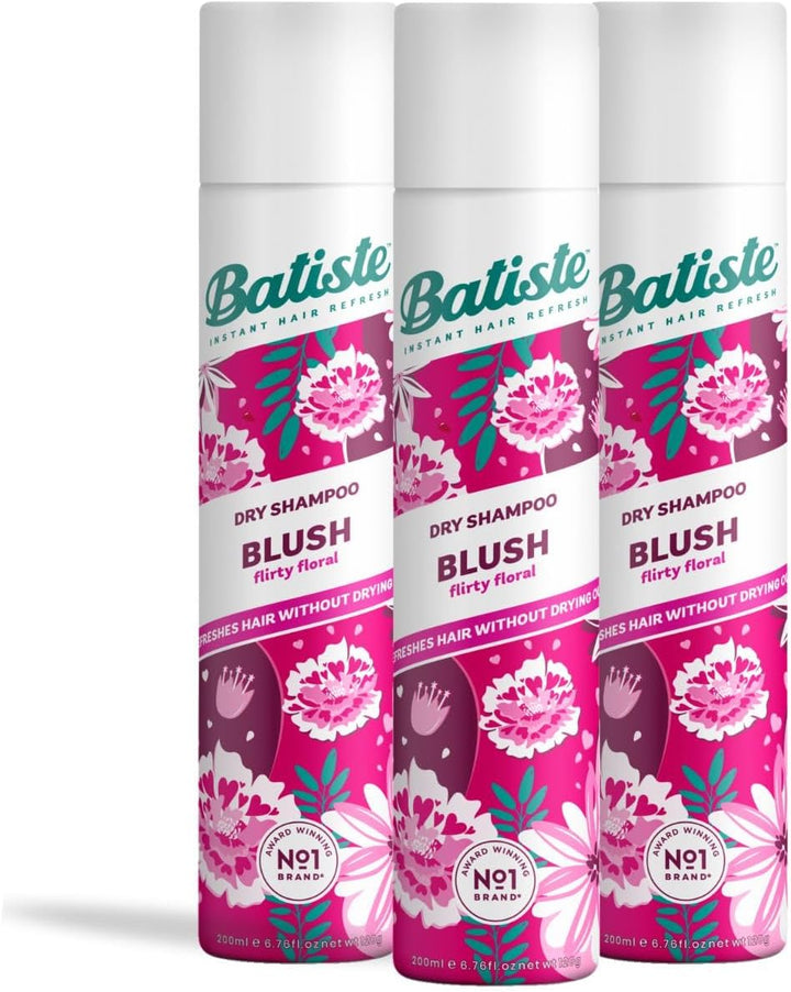 Dry Shampoo in Blush 200Ml, Floral & Flirty Fragrance, No Rinse Spray to Refresh Hair in between Washes (Packing May Vary)