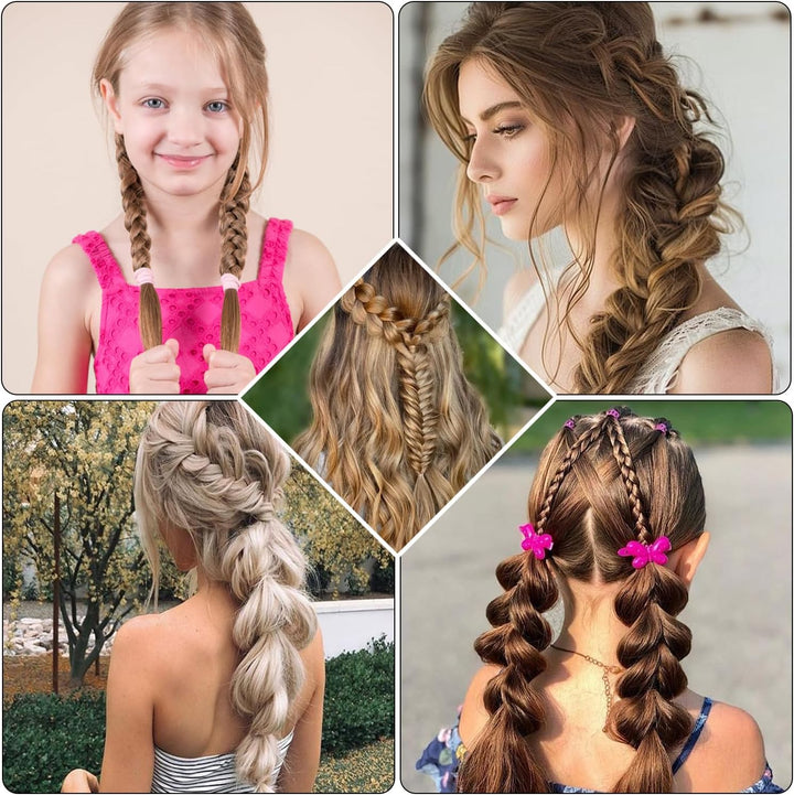 3Pcs Topsy Tail Hair Tool, Hair Braiding Tool French Braid Loop Tool, Rat Tail Comb Fast Hair Styling Accessories (Black)