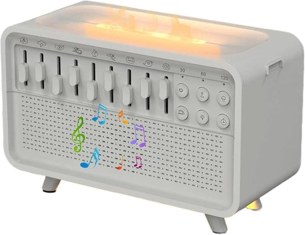 White Noise Night Light Humidifier, Bulora Sound Box White Noise Sound Machine, Sleep Sound Machine with 8 Soothing Sounds & 11 Color Night Lights, Bluetooth Wireless Speaker & Timer for Home Office