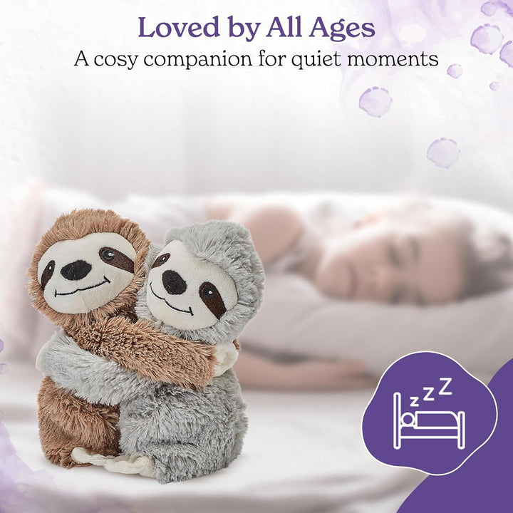 Warm Hugs Sloth Microwavable Plush with French Lavender Scent, Fully Heatable Cuddly Sloth Toy for Anxiety and Pain Relief