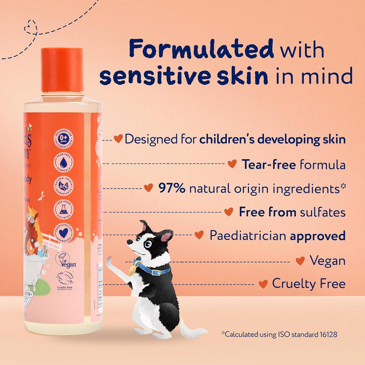 Kids Hair & Body Wash, Sweet Orange | Tear-Free, Gently Cleanses | Suitable for Dry, Sensitive Skin, 250Ml
