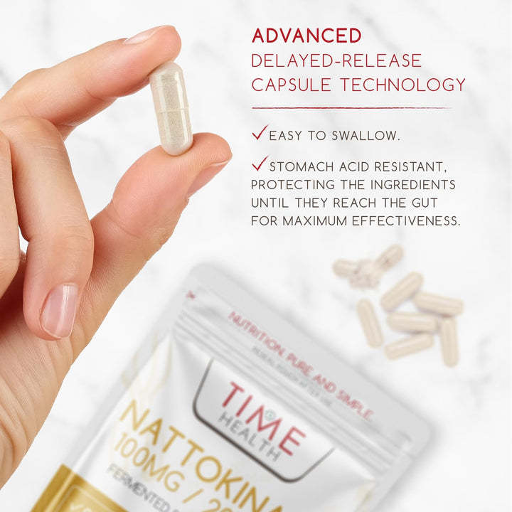 New: Nattokinase - 60 Capsules - 2000 FU / 100Mg - Nattiase® Natural Fermented Soybean Extract - Enzyme from Japanese Natto - UK Made - GMP Standards - Zero Additives (60 Count (Pack of 1))