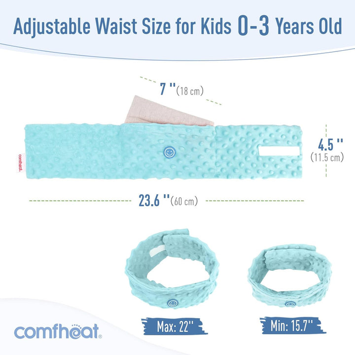 Colic Relief for Babies Belt, Flaxseed Heated Tummy Wrap, Baby Belly Wrap Swaddling Belt with Soothing Warmth, Natural Relief for Upset Stomach in Babies and Toddlers, 0-3 Years (Blue)