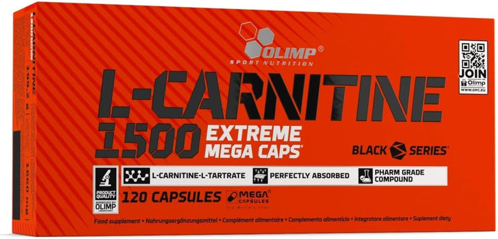 Olimp L-Carnitine 1500 Extreme Mega Capsules - Pack of 120 Capsules