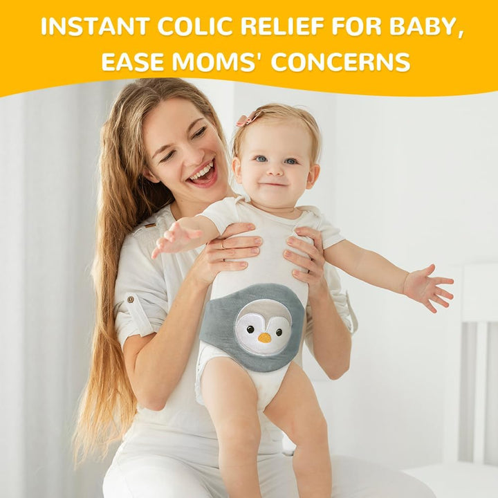 Colic Relief for Babies Belt, Clay Particles Heated Tummy Wrap, Reusable Thermal Belt for Upset Stomach in 0-3 Years Babies and Toddlers