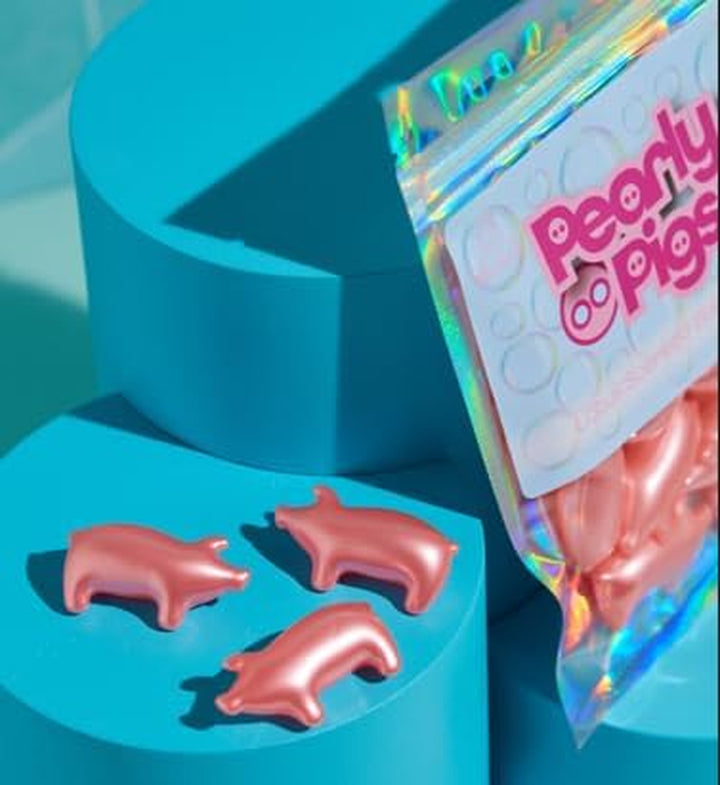 Pearly Pigs Lotus Scented Bath Pearls. Mix of 10 Pig Shaped Bath Pearls Full of Lotus Scented Bath Oil. Stocking Filler, Pig Themed Gift, Retro Gift Bath Beads, Bath Oil Beads