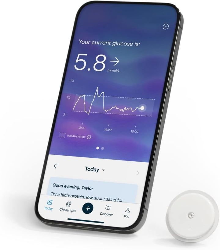 by Abbott | 2-Week CGM | Wearable Glucose Tracker | See Your Glucose Response to Food, Exercise, Sleep| Continuous Glucose Monitor & App to Support Your Health Goals | for Iphone & UK Only