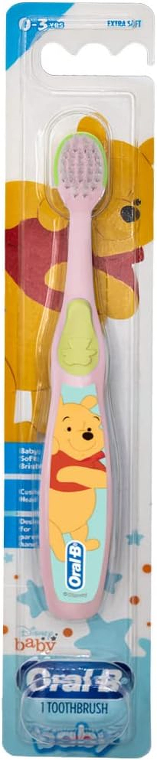 Baby Manual Toothbrush, Pooh Characters, 0-3 Years Old, Extra Soft (Characters Vary) - 1 Count