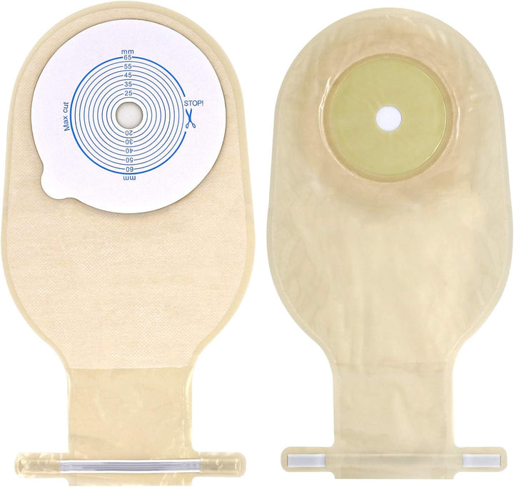 One Piece Ostomy Bag, Drainable Pouches Colostomy Ostomy Care Bag Incontinence Bags for Ileostomy Care Supplies, Cut to Fit 20-65Mm(Pack of 10)