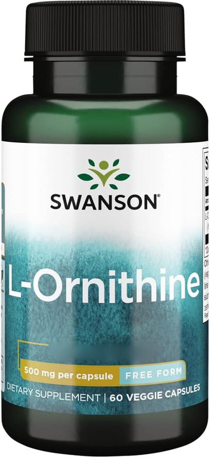 , L-Ornithine (L-Ornithine Hydrochloride), 500Mg, 60 Vegan Capsules, High-Strength, Vegetarian, Soy-Free, Gluten-Free, Gmo-Free