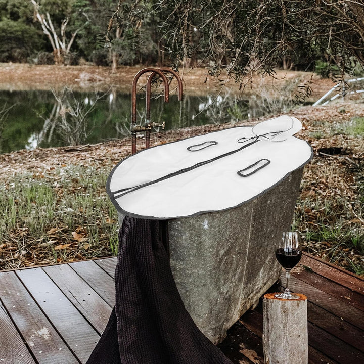 Foldable Bathtub Cover Lid Thickened Plastic Thermal Replacement for Bath Tub Easy-Install Insulated Foldable Shower Tub Lid Multipurpose Warm Retention for Home Spa and Massage