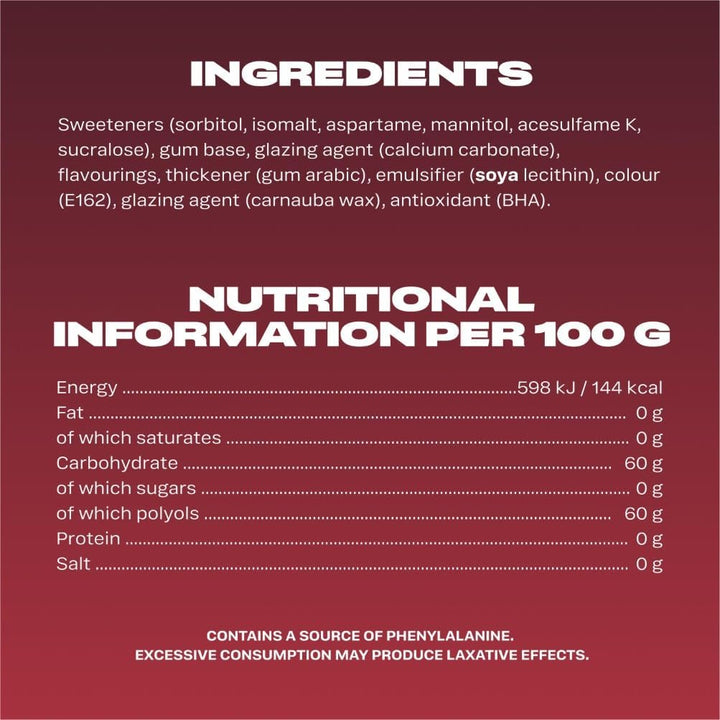 Chewing Gum Cherry Menthol, 30 Packs of 10 Pieces, Sugar Free Chewing Gum Bulk Pack with Menthol Freshness (300 Pieces)