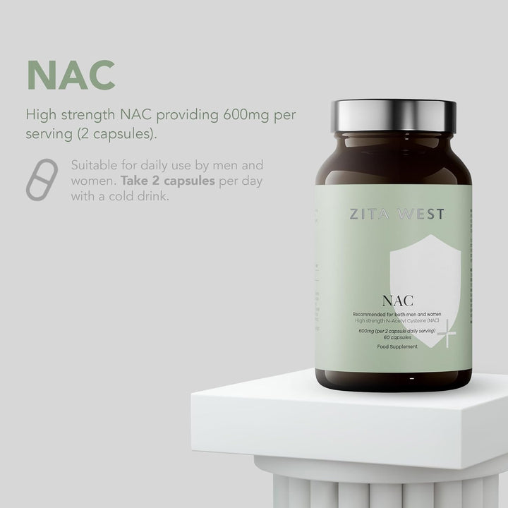 - High Strength N-Acetyl Cysteine (NAC) 600Mg per 2 Capsules - Premium Nutritional Supplement for Men and Women - 60 Vegan Capsules (1 Month Supply)
