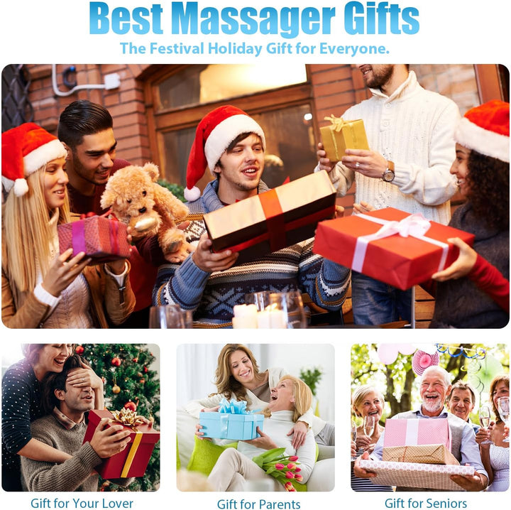 Back Massager with Heat, Shiatsu Back and Neck Massager, Deeper Tissue Kneading Massage Pillow for Shoulder, Leg, Foot, Body Relieve Muscle Pain - Relax Gift for Her/Him/Friend/Dad/Mom