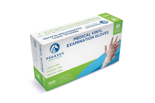 Unisex Pegasus Healthcare Clear Disposable Gloves, Clear, M UK
