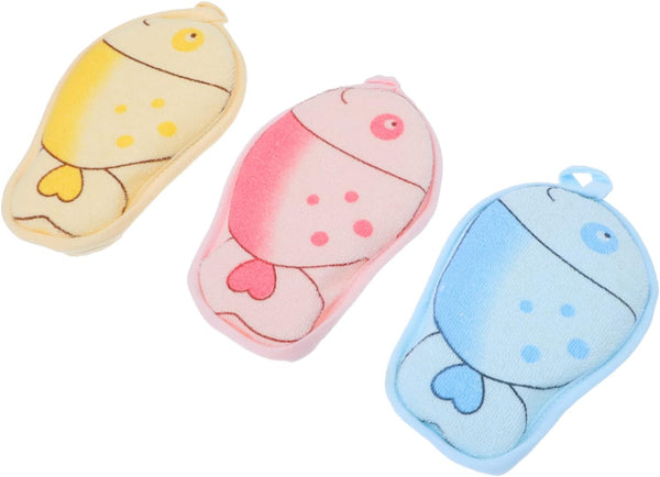 3Pcs Bath Towels Shower Supplies Soft Comfortable Bath Sponge for Bathing Boys and Girls Towel