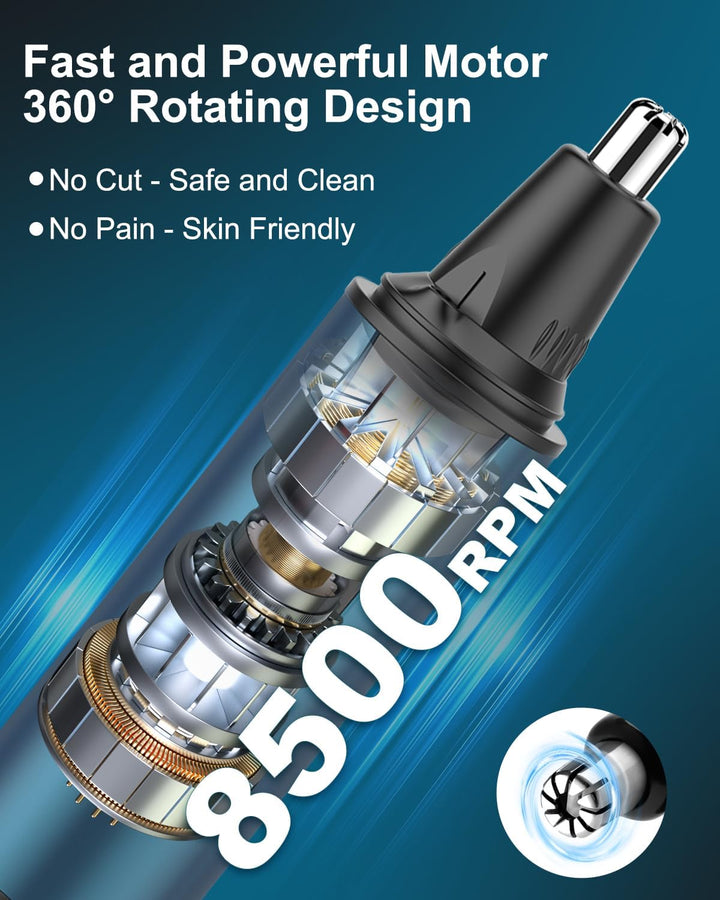 Nose Hair Trimmer for Men 2025 Painless Noses Trimmer Rechargeable Nasal Hair Trimmers for Men,Professional Nose Hair Trimmer with IPX7 Waterproof,Dual Edge Blades for Easy Cleansing