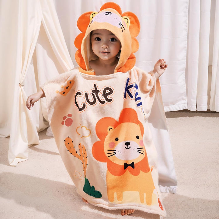 Baby Hooded Towels Wearable Hooded Towel for Boys Girls Absorbent Hooded Towel for Toddlers, 25"X 23", 0-6 Years, Dino
