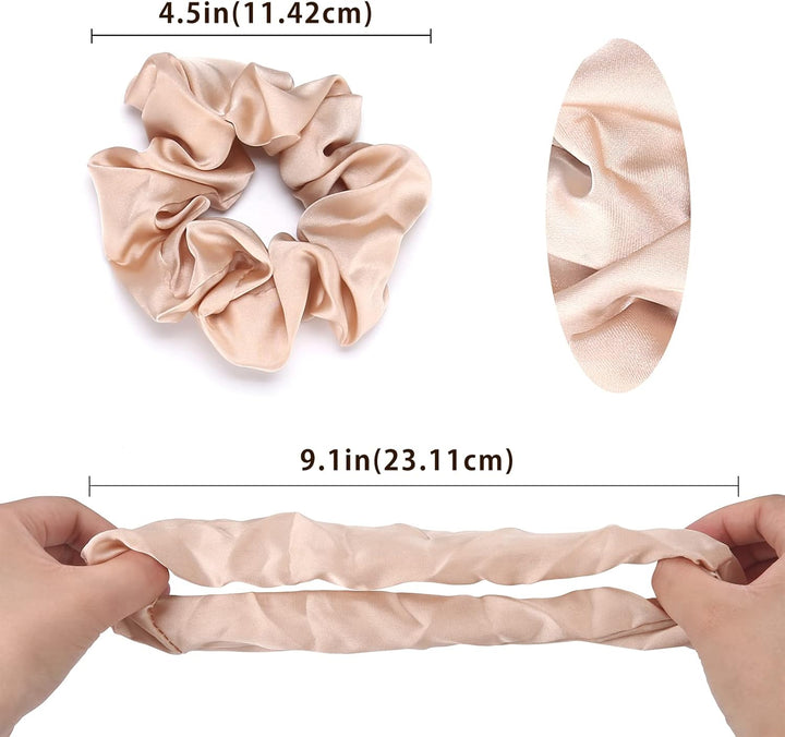Scrunchies for Women Girls, Satin Hair Scrunchies Softer than Silk Hair Ties, Big Scrunchy Ponytail Holder with Elastic Hair Bands for Thick Thin Curly Hair -6 Pack, Style A