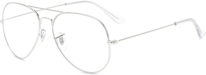 Clear Lens Glasses for Women Men Non-Prescription Fake Glasses Metal Frame