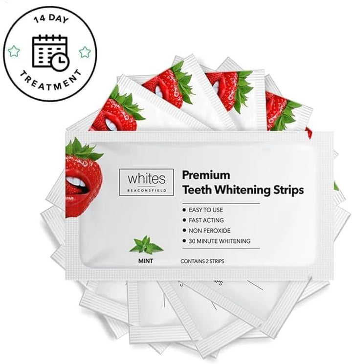 Teeth Whitening Strips, 28 Strips (14-Day Treatment) – Non-Peroxide Formula, Enamel-Safe, Brighten Teeth Fast, Removes Coffee, Wine, Smoke Stains, Safe for Sensitive Teeth