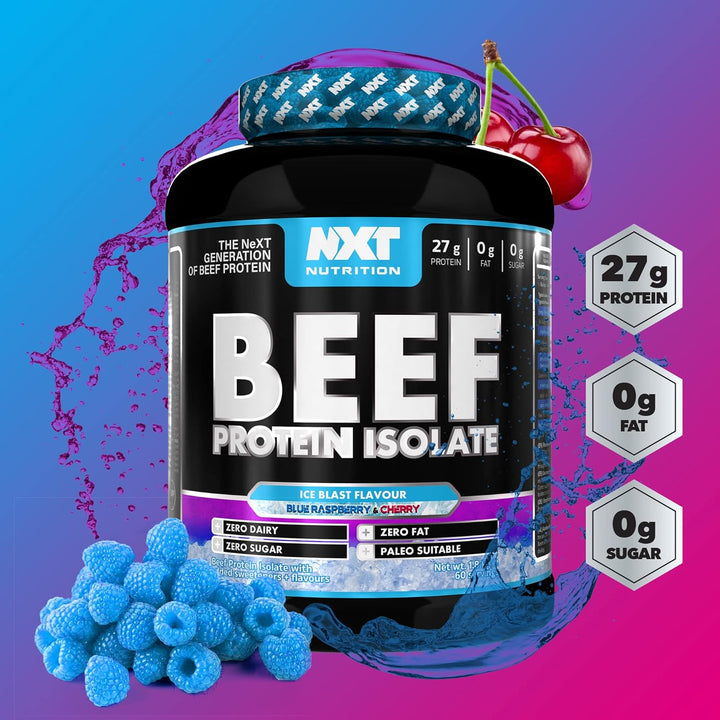 Beef Protein Isolate Powder - Protein Powder High in Natural Amino Acids - Paleo, Keto Friendly - Dairy and Gluten Free - Muscle Recovery | 1.8Kg | Ice Blast