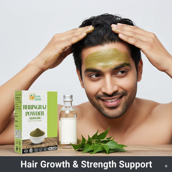 Bhringraj Powder Organic Eclipta Alba False Daisy Karisalankanni Bhringrajasava Powder Nourish Your Hair Naturally for Radiant Locks 5.3 Oz / 150 Gms
