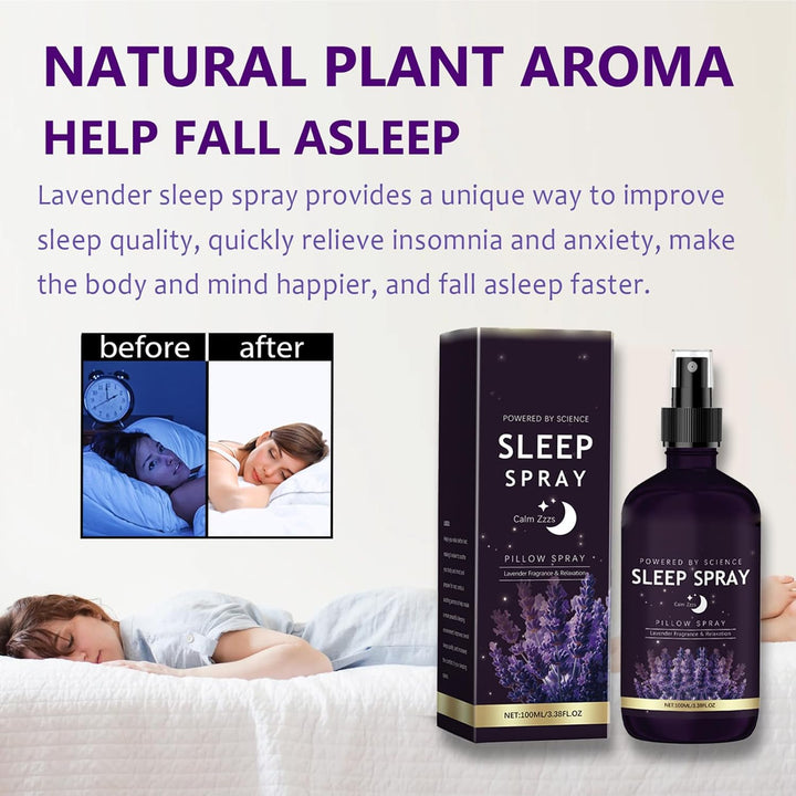 Lavender Sleep Spray-Lavender Pillow Spray Sleep-Aromatherapy Mist for Relaxing and Restful S-Leep-Calming Bed S-Pray with Essential Oils-Sleep Aid for Travel and Bedtime-S-Leep S-Pray Pillow Mist