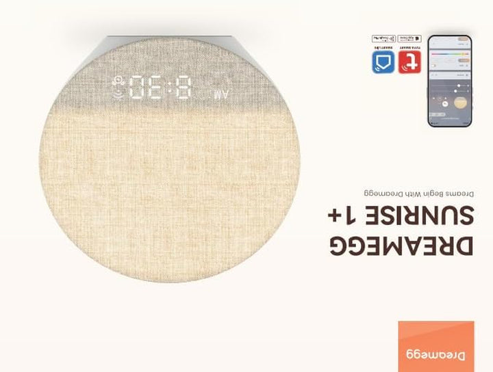 Sunrise Alarm Clock Wake-Up Light with App Control, Sunset Sleep Feature, 34 Soothing Sounds, Mood Lights, Custom Routines, Favourites Mode, Sound Machine for Adults & Baby, Bedroom & Gift