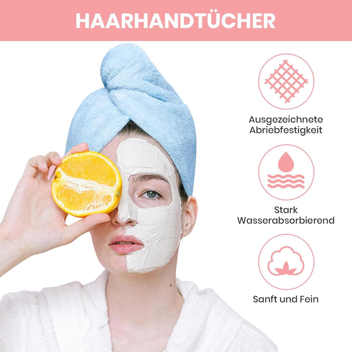 Hair Towel Wrap 3 Pack Microfibre for Long Hair Super Absorbent Soft Women Quick Dry Daily Use