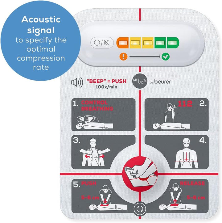 Lifepad by , Resuscitation Aid, Guides through Resuscitation Measures, Specifying Optimal Compression Frequency and Compression Pressure, Aid for Correct Positioning