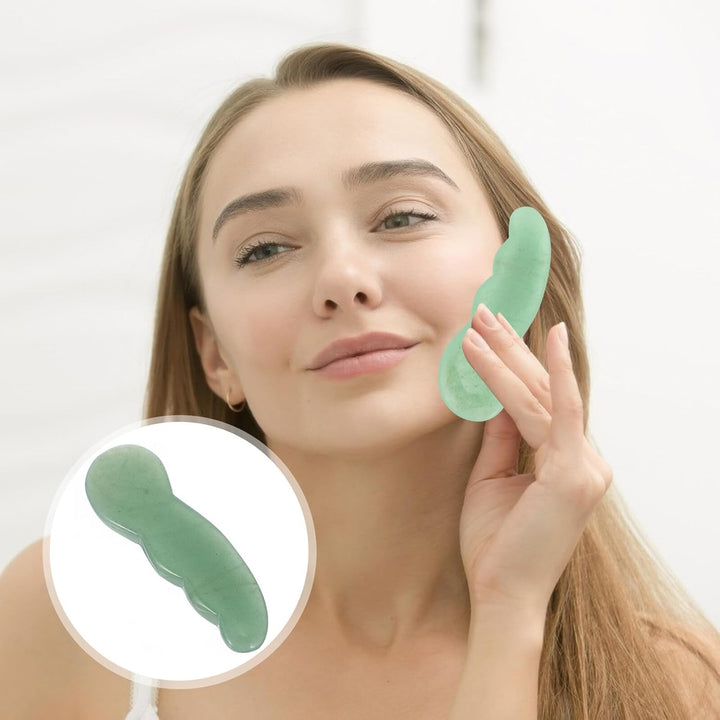 Natural Jade Gua Sha Board Face Massage Tool for Relief Facial Scraping Plate for Neck and Skin Care Enhances and Muscle Relaxation for Spa and Home Use